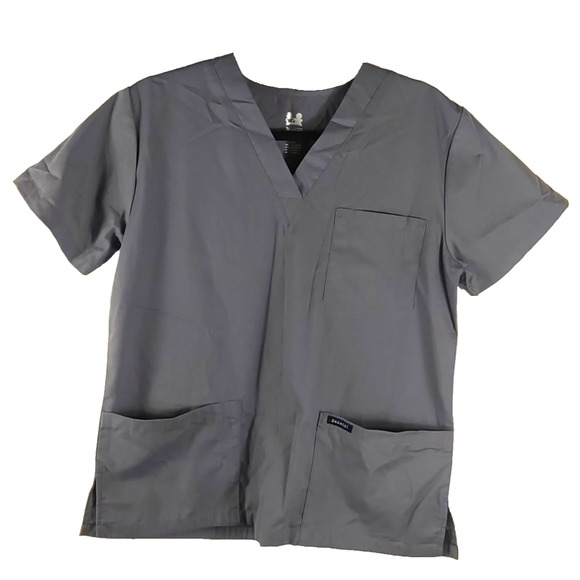 Dagacci Men's Scrub Top Size Small Gray Polyester Cotton - Picture 1 of 5